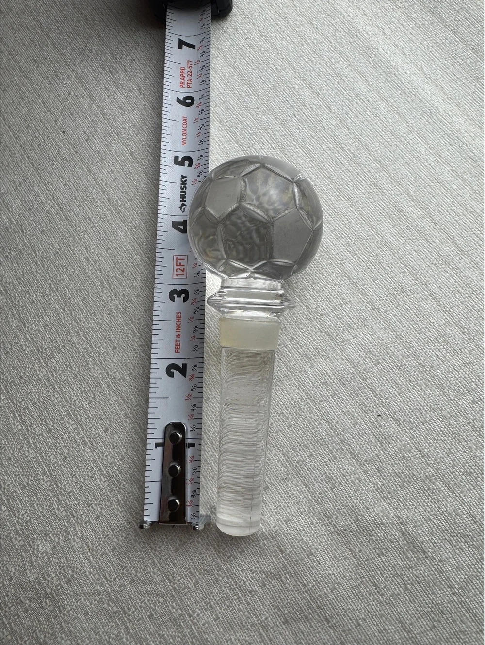 Vintage Soccer Ball Crystal Decanter Stopper 5” Replacement Glass Stopper